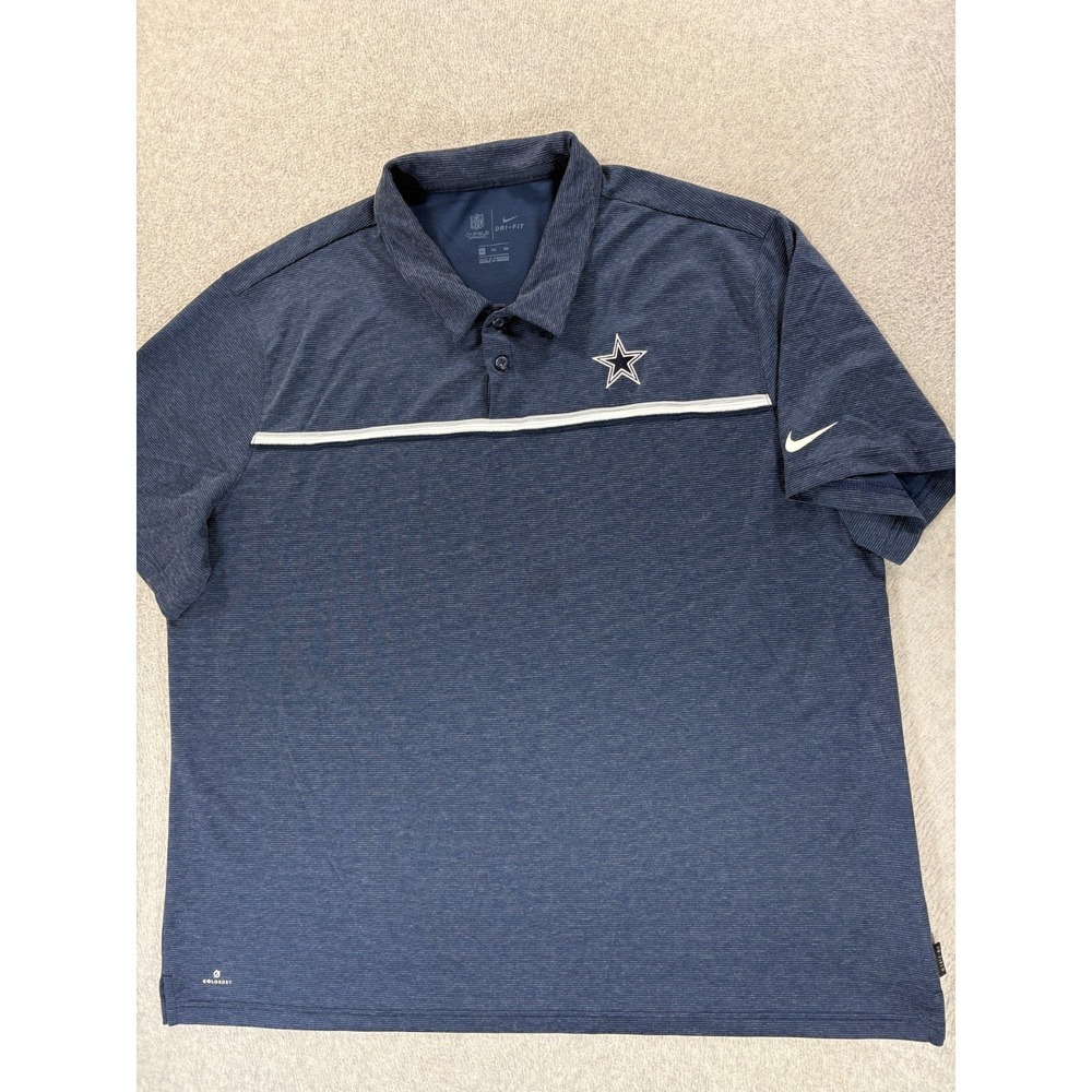 Dallas Cowboys Nike On Field Stitched Logo S/S Polo Shirt (Men's 3XL) Blue